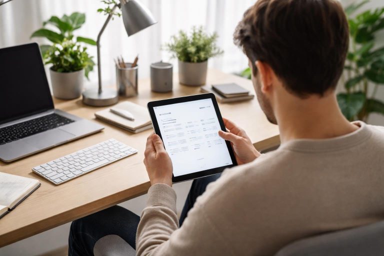 personne-dos-tablette-bureau-moderne