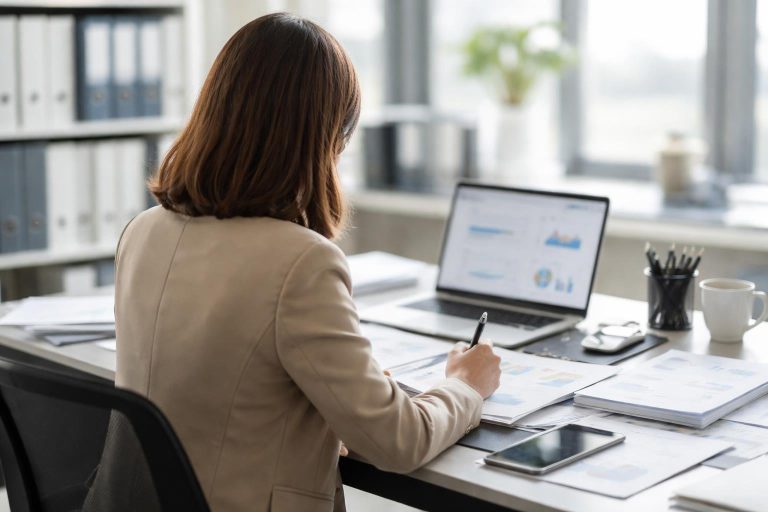 personne-bureau-documents-ordinateur-portable