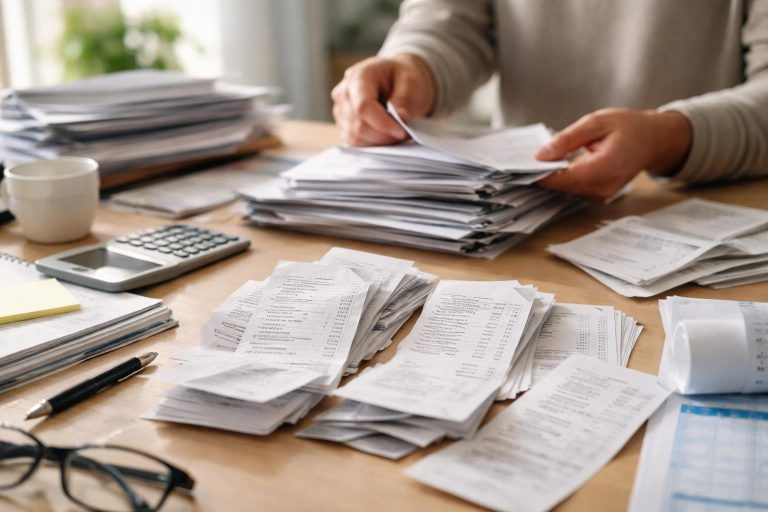 bureau-factures-main-documents-papiers
