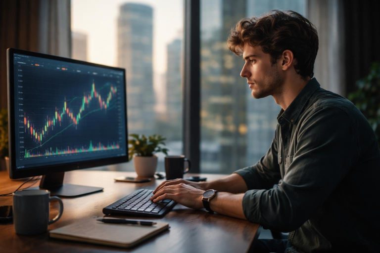 jeune-adulte-ordinateur-graphiques-financiers